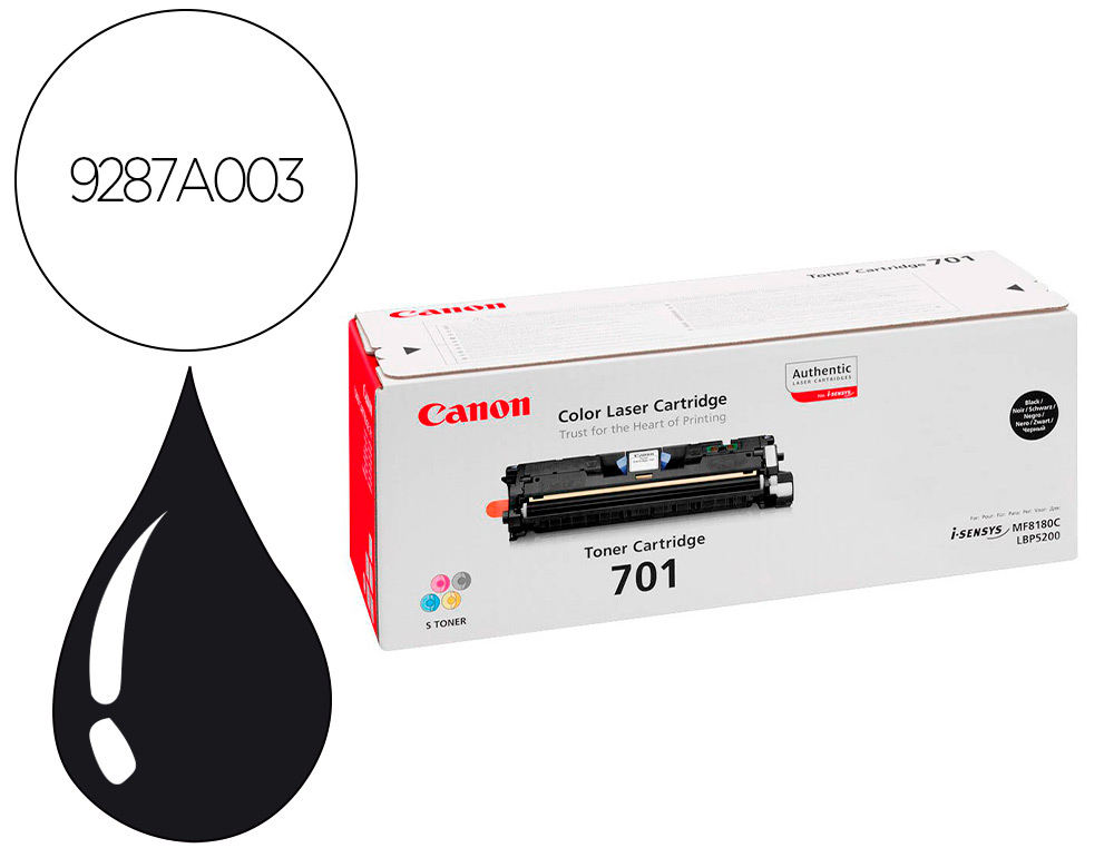 TONER CANON 701BK LBP5200 MF8100 MF8180 NEGRO