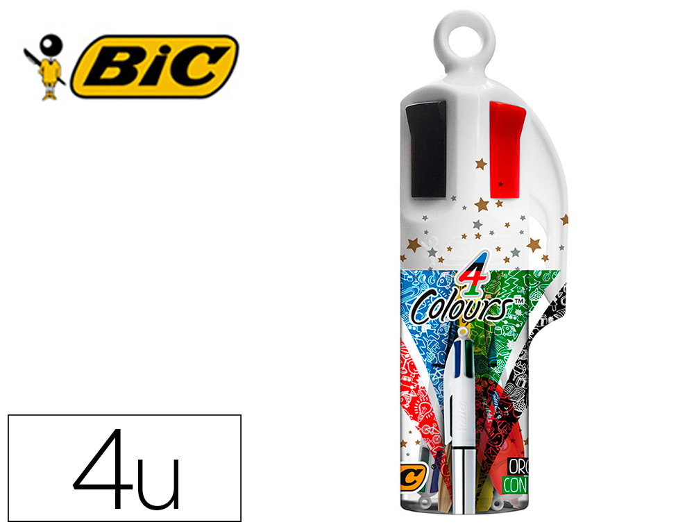 SET BIC MEGATUBO 1 CRISTAL CELEBRATION ORO + 1 SHINE PLATA + 1 FLUORESCENTE GRIP AMARILLO + 1 CORRECTOR MICRO