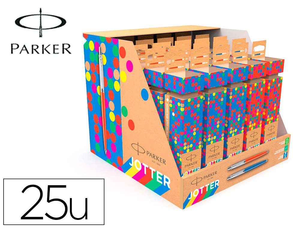 BOLIGRAFO PARKER JOTTER ORIGINALS CRACKER EXPOSITOR DE 25 UNIDADES SURTIDAS