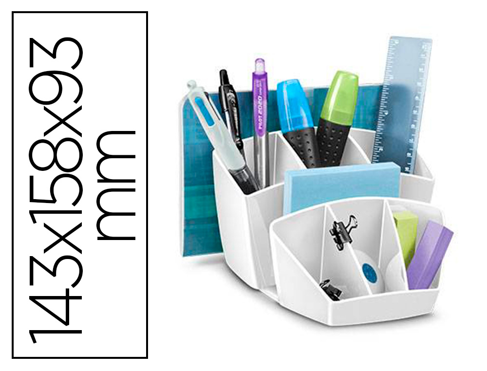 ORGANIZADOR DE SOBREMESA CEP PROTECT ANTIBACTERIANO PLASTICO 8 DEPARTAMENTOS COLOR BLANCO 143X158X93 MM