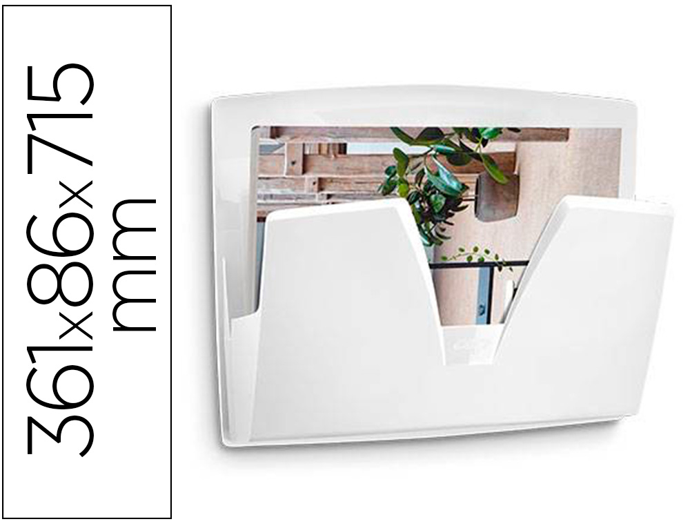 EXPOSITOR MURAL CEP PROTECT ANTIBACTERIANO PLASTICO COLOR BLANCO 361X86X715 MM