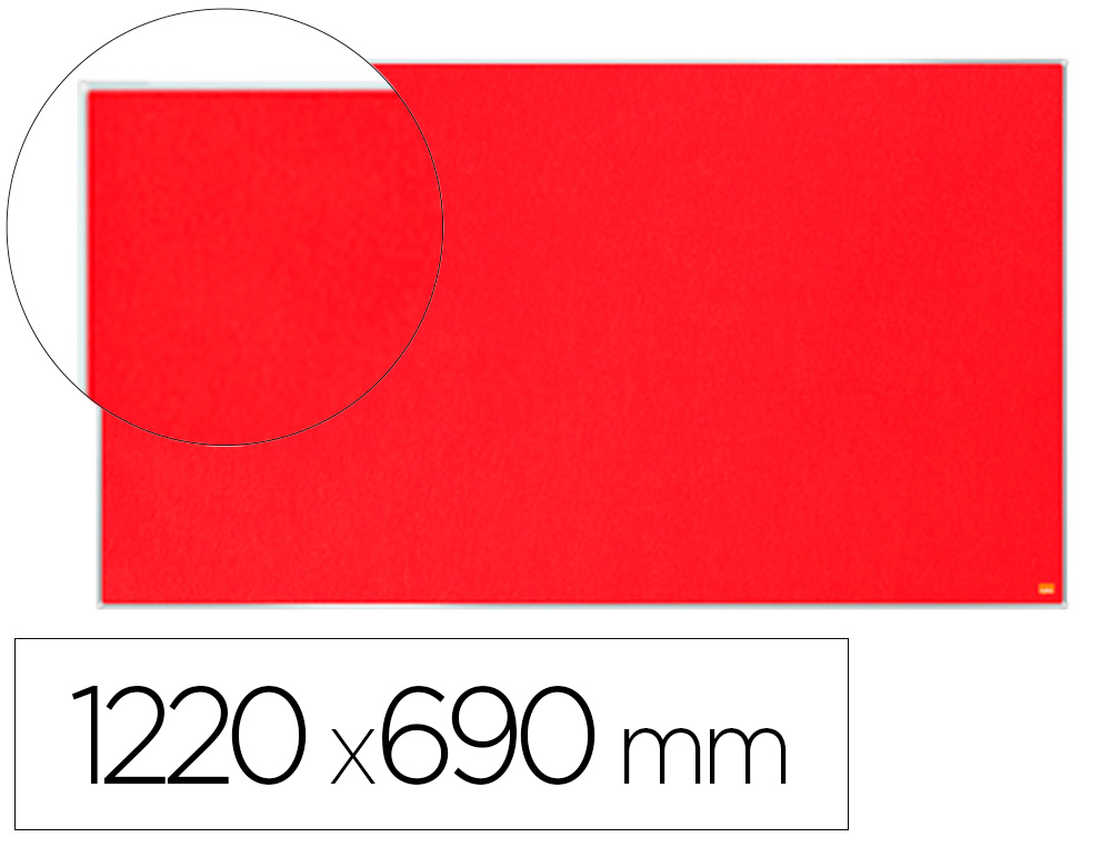 TABLERO DE ANUNCIOS NOBO IMPRESSION PRO FIELTRO ROJO FORMATO PANORAMICO 55\" 1220X690 MM