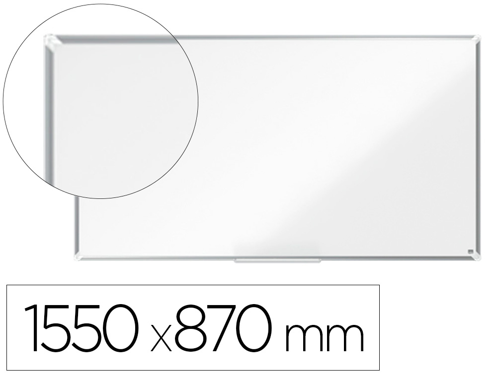 PIZARRA BLANCA NOBO PREMIUM PLUS ACERO VITRIFICADO FORMATO PANORAMICO 70\" MAGNETICA 1550X870 MM
