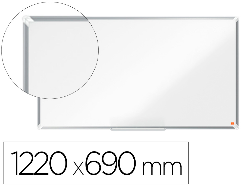 PIZARRA BLANCA NOBO PREMIUM PLUS ACERO VITRIFICADO FORMATO PANORAMICO 55\" MAGNETICA 1220X690 MM