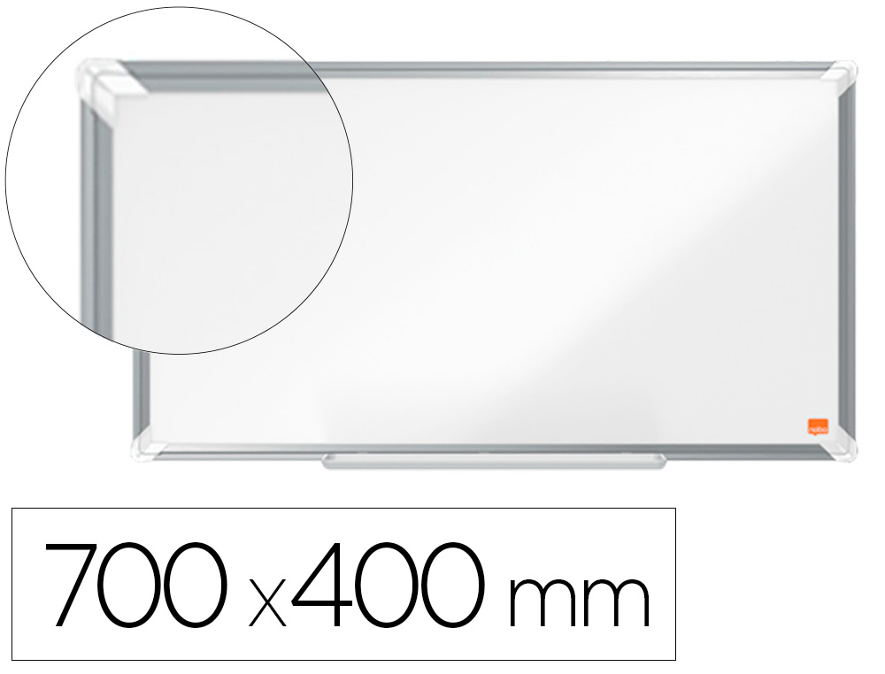 PIZARRA BLANCA NOBO PREMIUM PLUS ACERO VITRIFICADO FORMATO PANORAMICO 32\" MAGNETICA 710X400 MM