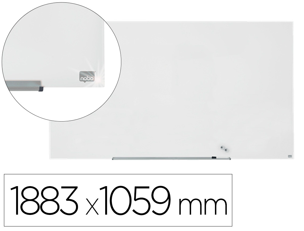PIZARRA BLANCA NOBO IMPRESSION PRO CRISTAL 85\" MAGNETICA 1883X1059 MM