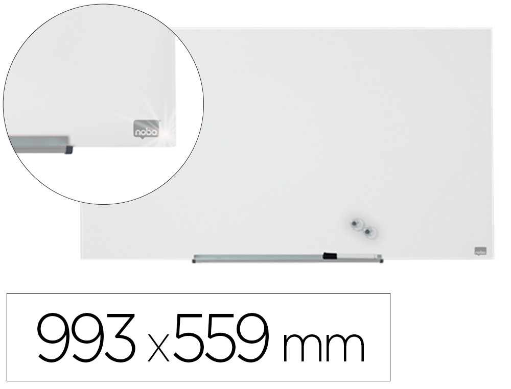 PIZARRA BLANCA NOBO IMPRESSION PRO CRISTAL 45\" MAGNETICA 993X559 MM