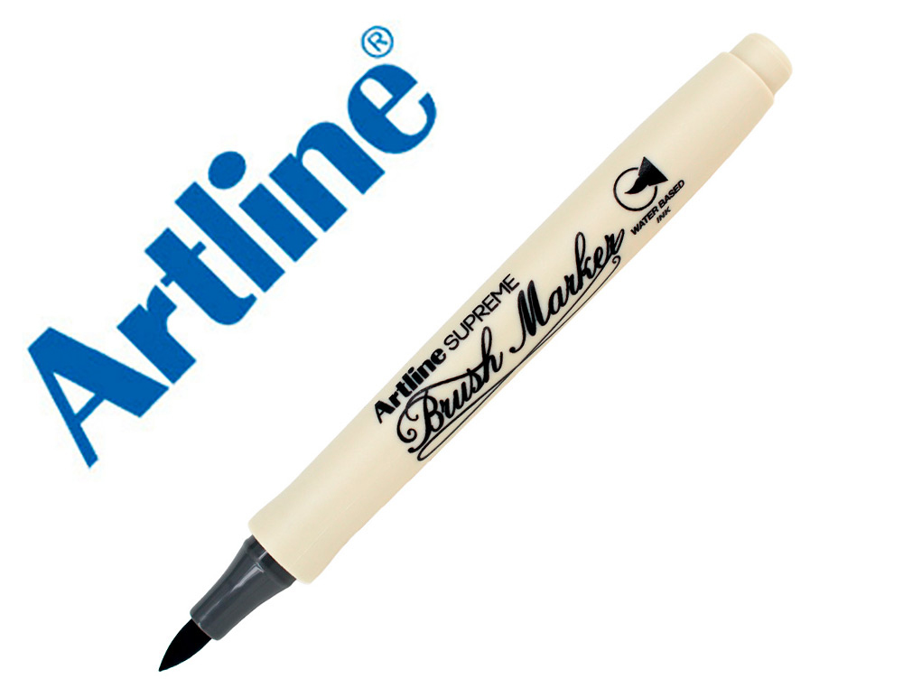 ROTULADOR ARTLINE SUPREME BRUSH EPFS PINTURA BASE DE AGUA PUNTA TIPO PINCEL TRAZO FINO GRIS