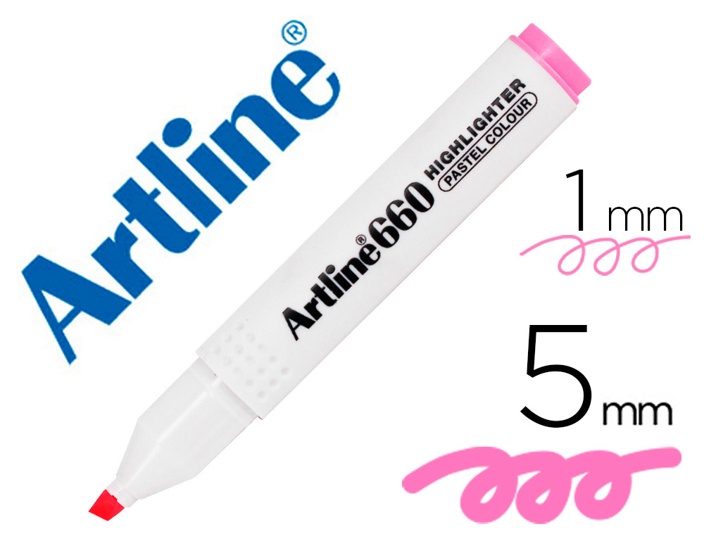 ROTULADOR ARTLINE FLUORESCENTE EK-660 ROSA PASTEL PUNTA BISELADA