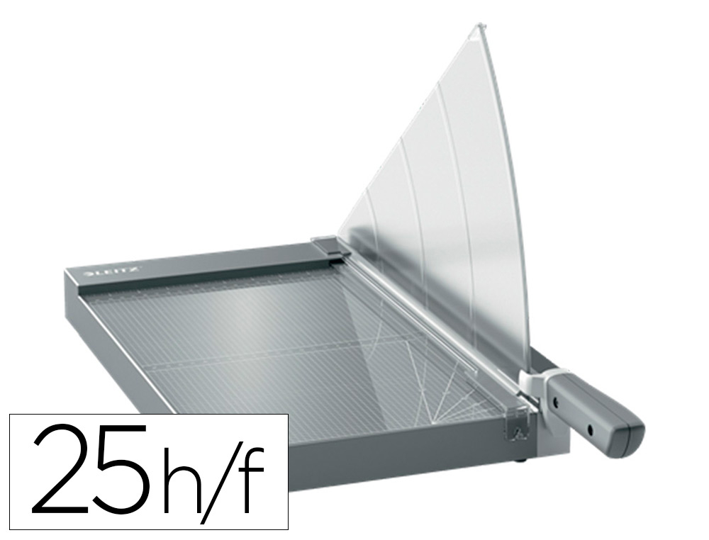 CIZALLA DE PALANCA LEITZ PRECISION OFFICE PRO A4+ BASE CRISTAL LONGITUD CORTE 381 MM CAPACIDAD DE CORTE 25 HOJAS