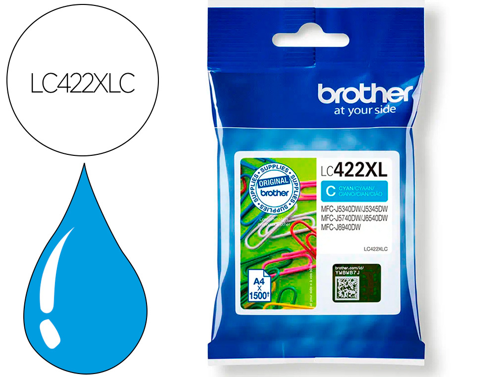 INK-JET BROTHER LC-422XLC CYAN MFC-J5340DW / MFC-J5740DW / MFC-J6540DW / MFC-J6940DW 1500 PAGINAS