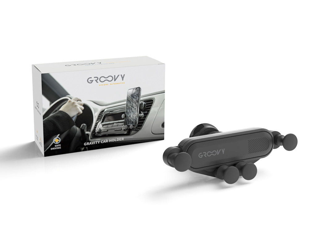 SOPORTE PARA MOVIL GROOVY COCHE GRAVITY COLOR NEGRO