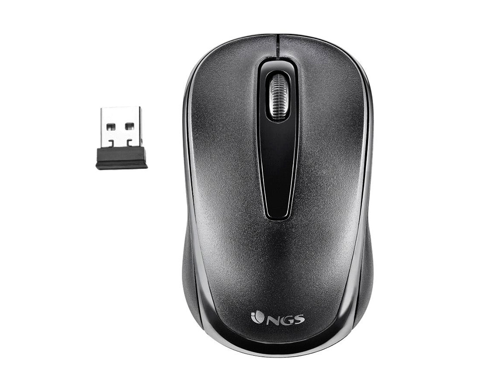RATON NGS EASY GAMMA OPTICO 1200 DPI INALAMBRICO RECEPTOR USB 2,4 GHZ COLOR NEGRO