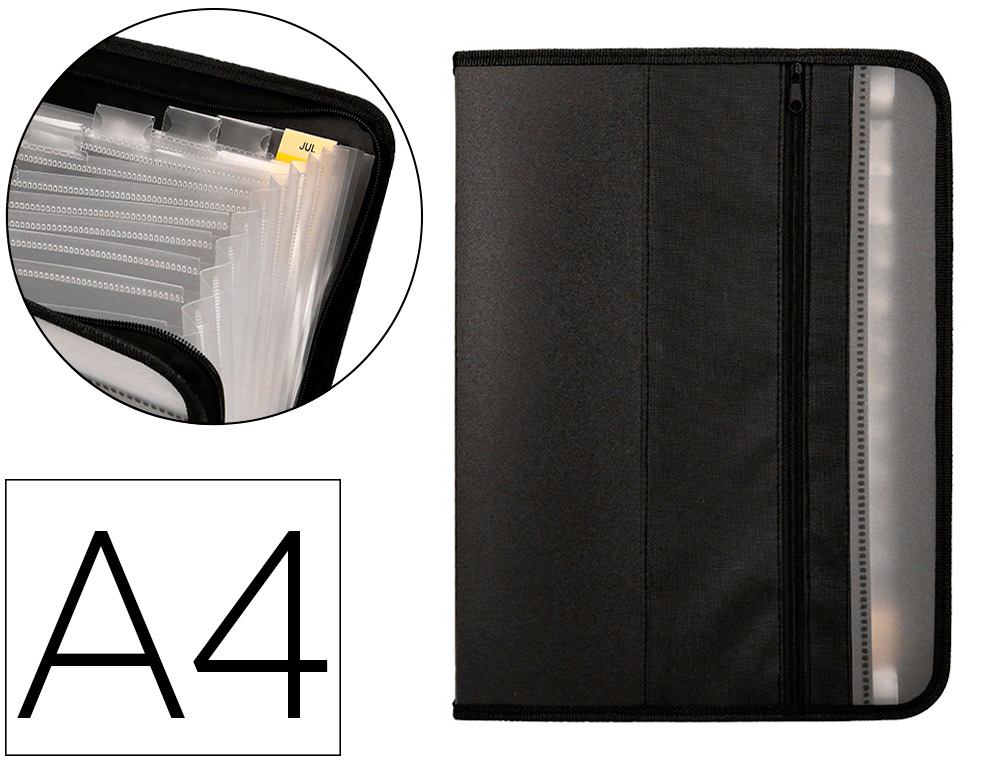 CARPETA LIDERPAPEL CLASIFICADOR FUELLE POLIPROPILENO A4 13 DEPARTAMENTOS CIERRE