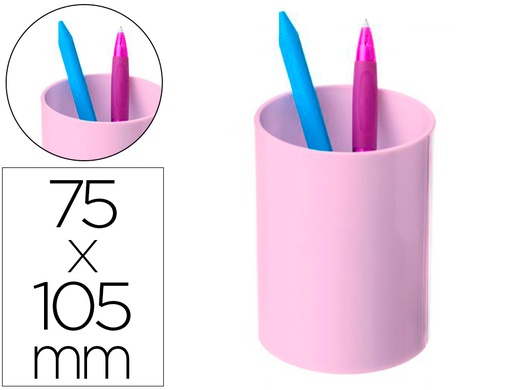 [771 RS PS] CUBILETE PORTALAPICES ARCHIVO 2000 ROSA PASTEL OPACO PLASTICO 100% RECICLADO DIAMETRO 75 MM ALTO 105 MM