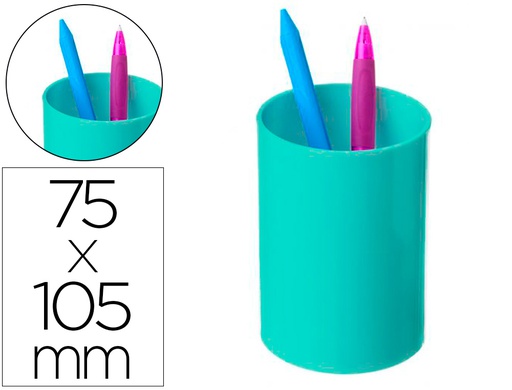 [771 VE PS] CUBILETE PORTALAPICES ARCHIVO 2000 VERDE PASTEL OPACO PLASTICO 100% RECICLADO DIAMETRO 75 MM ALTO 105 MM