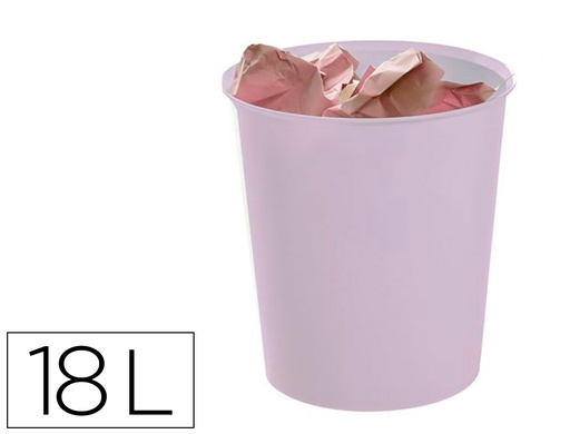 [2001 ML PS] PAPELERA PLASTICO ARCHIVO 2000 ECOGREEN 100% RECICLADA 18 LITROS COLOR MALVA PASTEL