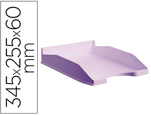 [742 ML PS] BANDEJA SOBREMESA ARCHIVO 2000 ECOGREEN PLASTICO 100% RECICLADO APILABLE FORMATOS DIN A4 Y FOLIO COLOR MALVA