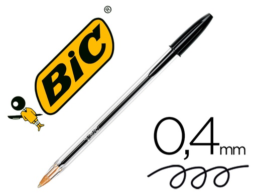 [516345] BOLIGRAFO BIC CRISTAL ORIGINAL TINTA NEGRA BOLSA DE 5 UNIDADES
