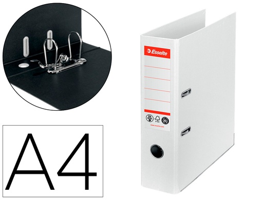 [627570] ARCHIVADOR DE PALANCA ESSELTE N 1 CO2 NEUTRAL DIN A4 CARTON FORRADO LOMO 75 MM BLANCO