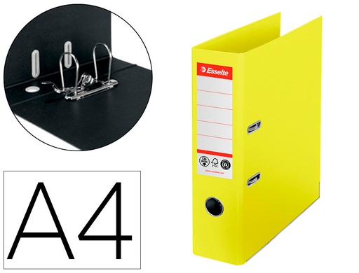 [627566] ARCHIVADOR DE PALANCA ESSELTE N 1 CO2 NEUTRAL DIN A4 CARTON FORRADO LOMO 75 MM AMARILLO VIVIDA