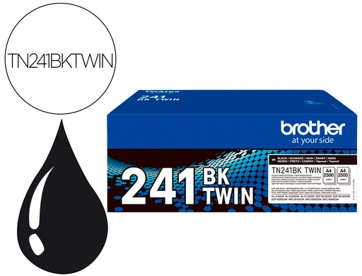 [TN241BKTWIN] TONER BROTHER TN241BKTWIN HL3140 / 3170 / 3150 / DCP9020 / MFC9140 / 9330 / 9340 NEGRO 2500 PAGINAS PACK
