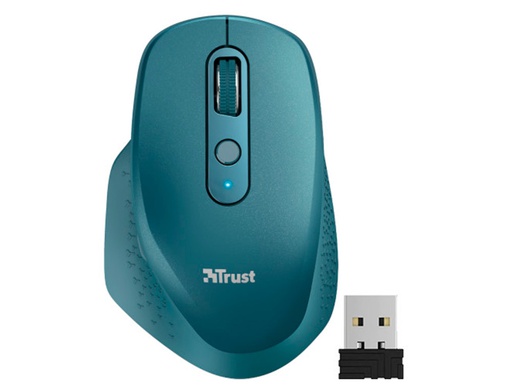 [24034] RATON TRUST OZAA OPTICO INALAMBRICO 2400DPI 6 BOTONES USB 2.0 AZUL