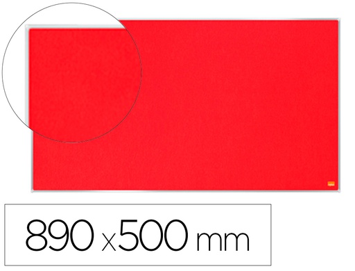 [1915420] TABLERO DE ANUNCIOS NOBO IMPRESSION PRO FIELTRO ROJO FORMATO PANORAMICO 40\" 890X500 MM