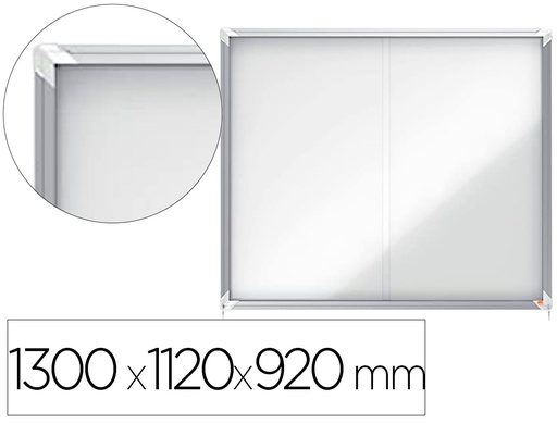 [1902609] VITRINA DE ANUNCIOS NOBO PREMIUM PLUS MAGNETICA CON PUERTA CORREDERA 15 X DIN A4 1300X1120X920 MM