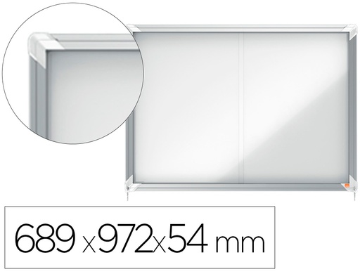 [1902569] VITRINA DE ANUNCIOS NOBO PREMIUM PLUS MAGNETICA CON PUERTA CORREDERA 8 X DIN A4 689X972X54 MM