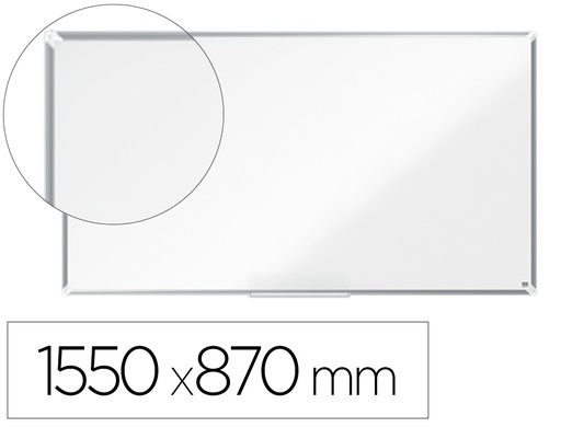 [1915373] PIZARRA BLANCA NOBO PREMIUM PLUS ACERO LACADO FORMATO PANORAMICO 70\" MAGNETICA 1550X870 MM