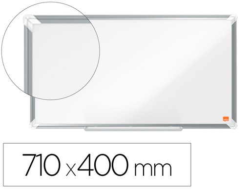 [1915370] PIZARRA BLANCA NOBO PREMIUM PLUS ACERO LACADO FORMATO PANORAMICO 32\" MAGNETICA 710X400 MM