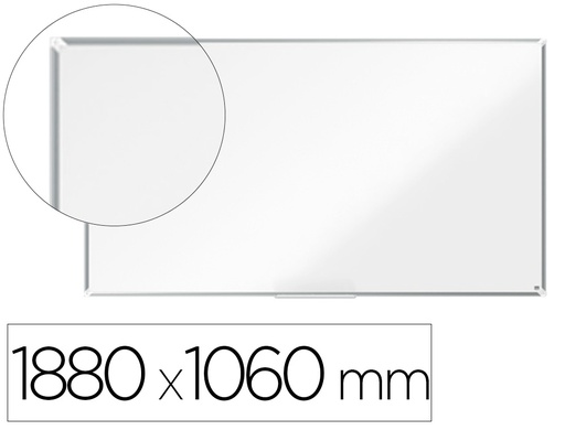 [1915369] PIZARRA BLANCA NOBO PREMIUM PLUS ACERO VITRIFICADO FORMATO PANORAMICO 85\" MAGNETICA 1880X1060 MM