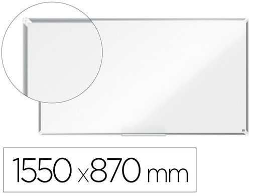 [1915368] PIZARRA BLANCA NOBO PREMIUM PLUS ACERO VITRIFICADO FORMATO PANORAMICO 70\" MAGNETICA 1550X870 MM