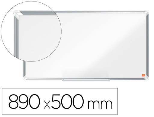 [1915366] PIZARRA BLANCA NOBO PREMIUM PLUS ACERO VITRIFICADO FORMATO PANORAMICO 40\" MAGNETICA 890X500 MM