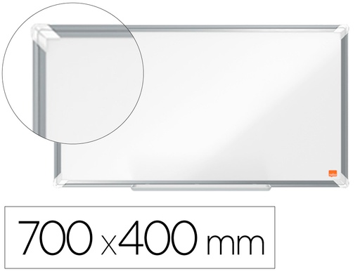 [1915365] PIZARRA BLANCA NOBO PREMIUM PLUS ACERO VITRIFICADO FORMATO PANORAMICO 32\" MAGNETICA 710X400 MM