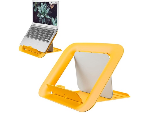 [64260019] SOPORTE PARA PORTATIL LEITZ ERGO COSY AJUSTABLE 4 ALTURAS COLOR AMARILLO 310X50X247 MM