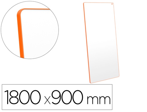 [1915565] PIZARRA BLANCA NOBO MOVE&MEET EXTRAIBLE Y PORTATIL MARCO NARANJA DOBLE CARA MAGNETICA 1800X900 MM