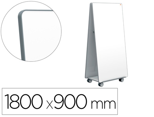 [1915560] SISTEMA MOVIL NOBO MOVE&MEET 2 PIZARRAS MAGNETICAS CON 2 BANDEJAS PARA ACCESORIOS 1800X900 MM