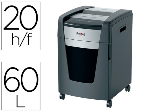 [2021421XEU] DESTRUCTORA DE DOCUMENTOS REXEL MOMENTUM EXTRA XP420+ CAPACIDAD CORTE 20 H P4 DESTRUYE GRAPAS CLIPS CD Y