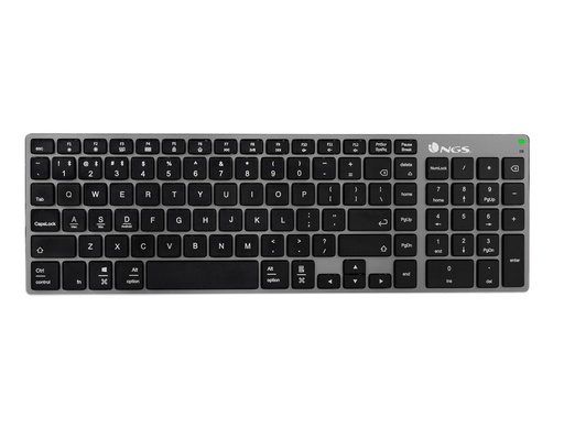 [FORTUNE-BT] TECLADO NGS FORTUNE MULTIMODE INALAMBRICO 12 TECLAS MULTIMEDIA COLOR ALUMINIO 364X116X14 MM