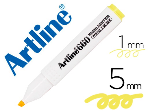 [EK660B YP] ROTULADOR ARTLINE FLUORESCENTE EK-660 AMARILLO PASTEL PUNTA BISELADA
