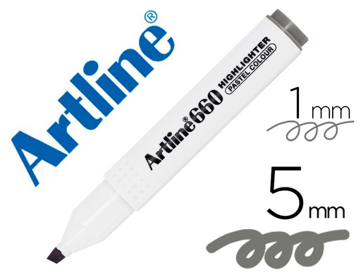 [EK660B GP] ROTULADOR ARTLINE FLUORESCENTE EK-660 GRIS PASTEL PUNTA BISELADA