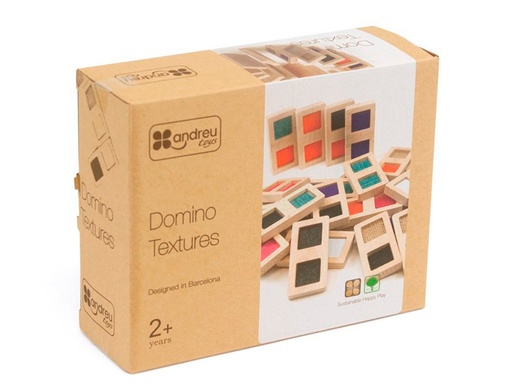[16115] JUEGO DIDACTICO ANDREUTOYS DOMINO SENSORIAL TEXTURAS MADERA 28 PIEZAS