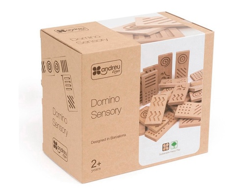 [16114] JUEGO DIDACTICO ANDREUTOYS DOMINO SENSORIAL MADERA 28 PIEZAS