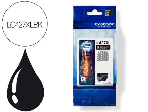 [LC427XLBK] INK-JET BROTHER LC427XLBK MFCJ5955DW / 6955DW NEGRO ALTA CAPACIDAD 6000 PAGINAS