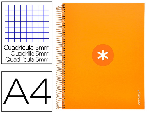 [AW85] CUADERNO ESPIRAL A4 MICRO ANTARTIK TAPA FORRADA 120H 90 GR CUADRO 5MM 5 BANDAS 4 TALADROS COLOR MOSTAZA