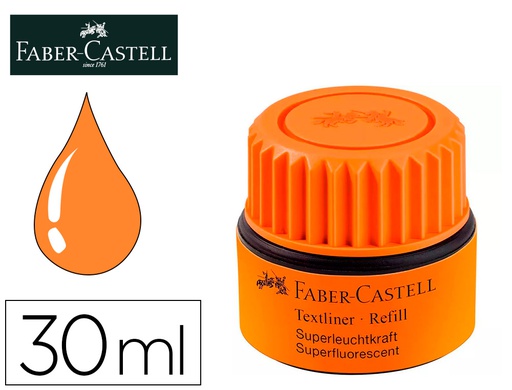 [154915] TINTA ROTULADOR FABER CASTELL TEXTLINER FLUORESCENTE 1549 CON SISTEMA CAPILAR COLOR NARANJA BOTE 30 ML