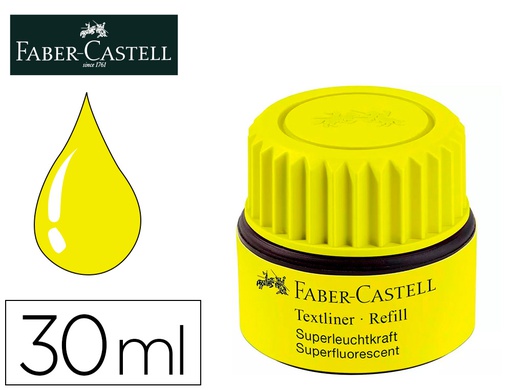 [154907] TINTA ROTULADOR FABER CASTELL TEXTLINER FLUORESCENTE 1549 CON SISTEMA CAPILAR COLOR AMARILLO BOTE 30 ML