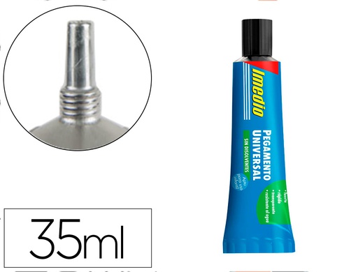 [7001494 (65801)] PEGAMENTO IMEDIO UNIVERSAL SIN DISOLVENTES TRANSPARENTE BANDA AZUL 35 ML